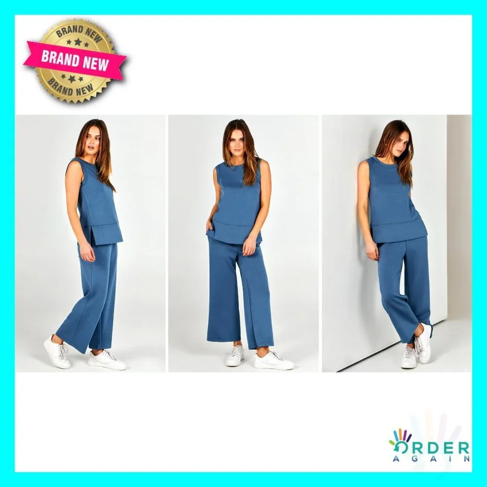 Two Piece Lounge Set Wide Leg Pants Tank Top Travel Outfit Casual Chic